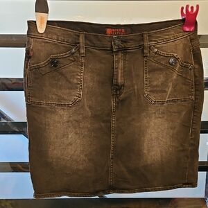 Rock & Republic Charcoal Denim Skirt Size 16
